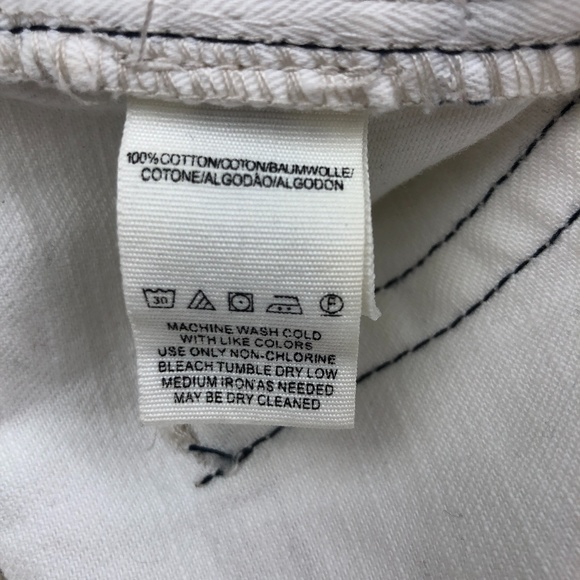 Free People White Denim Button Fly Cut Off Shorts - Picture 8 of 8